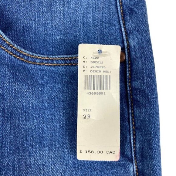 Anthropologie Pilcro and the Letterpress High Rise Flare Ankle Raw Hem Blue 29 - Picture 15 of 16